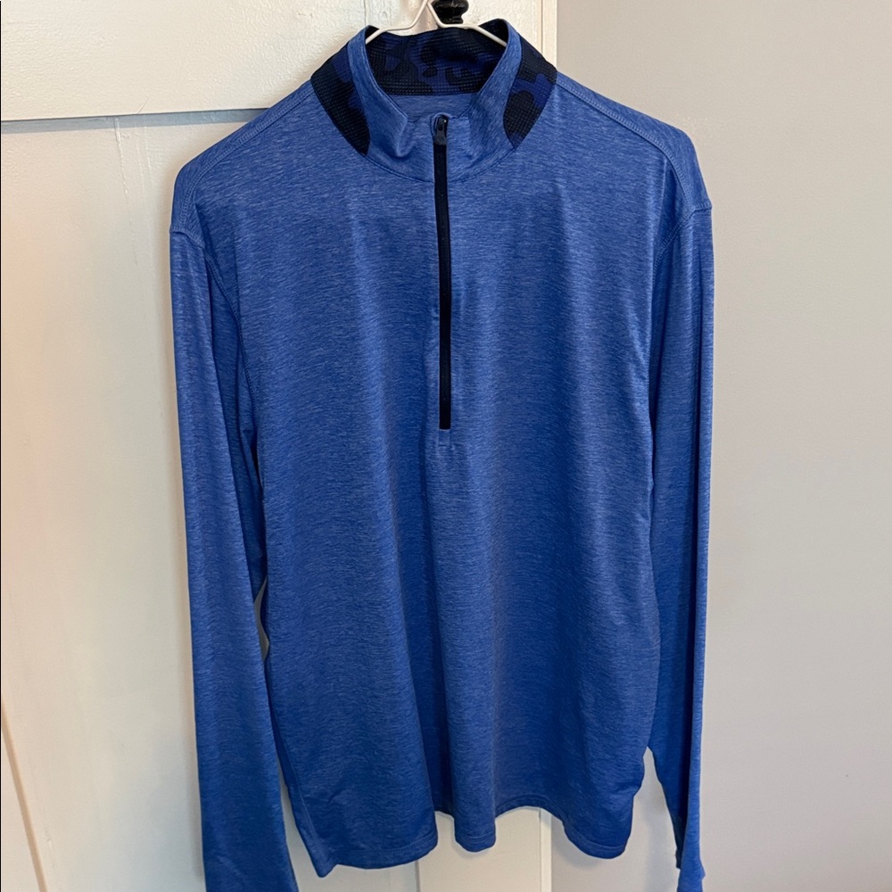 Greyson Men's Blue Quarter-Zip Performance Shirt